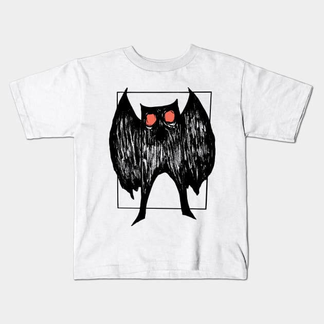 Mothman (white background) Kids T-Shirt by AlexTal